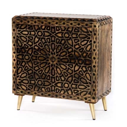 WD. CNC 2 DOOR CABINET WITH IRON LEG